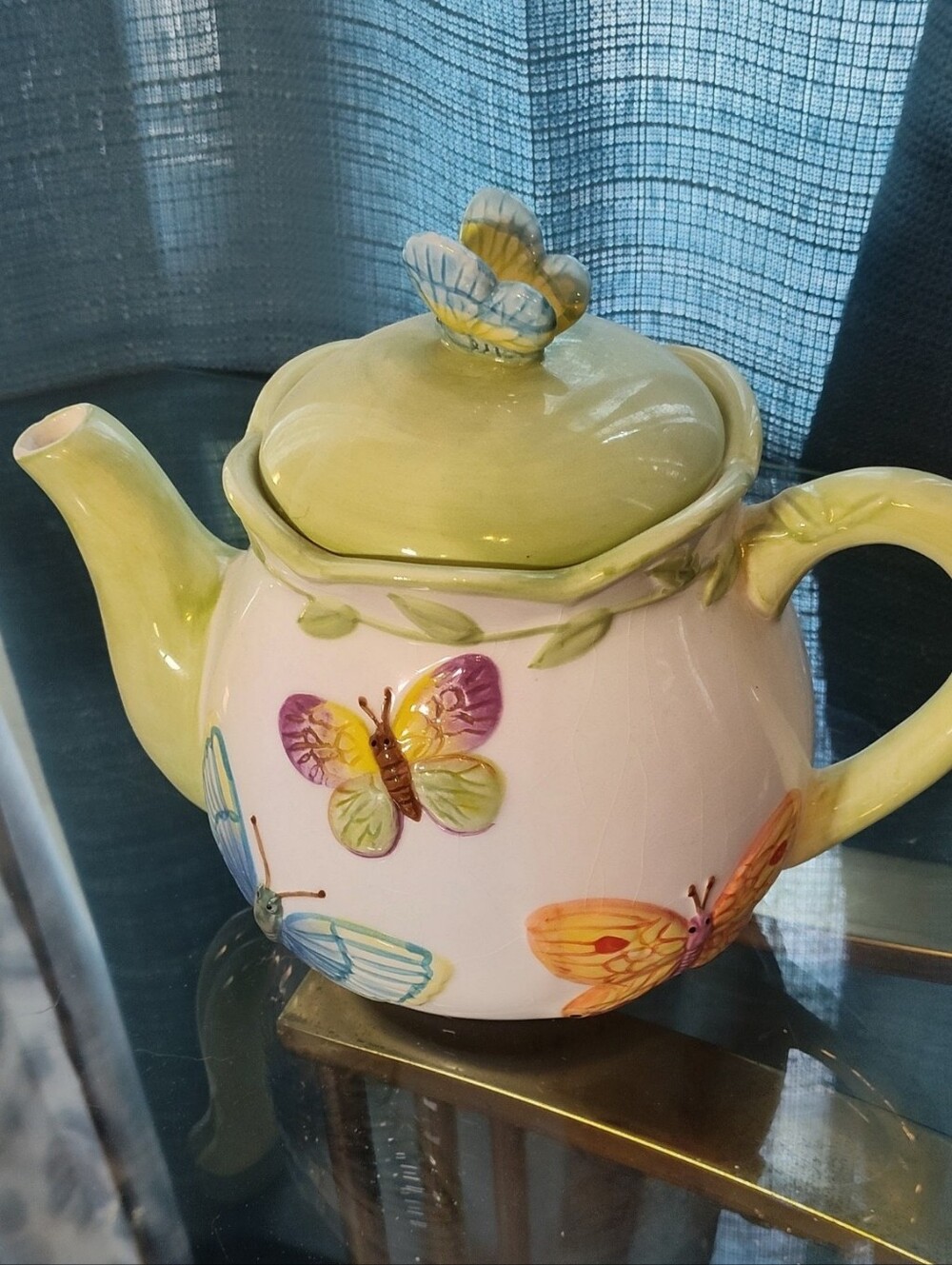 Vintage Butterfly Teapot Ceramic Accents & Occasions Cottagecore Spring Garden - Picture 10 of 14